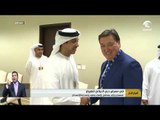 منصور بن زايد يستقبل رؤساء وفود روسيا وكازاخستان في معرض دبي الدولي للطيران