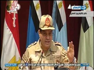 السيسى يدعو للإسراع بالإنتهاء من المرحلة الإنتقالية ويحذر من محاولات النيل من مؤسسات الدولة