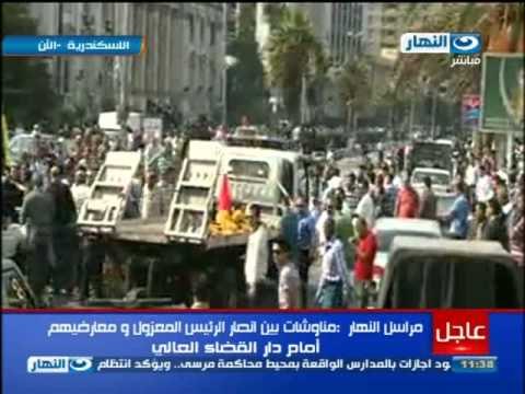 تغطية مباشرة - اعتداء انصار المعزول علي وسائل الاعلام