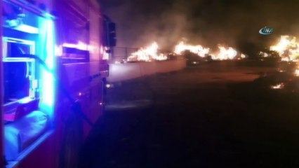 Horasan’da 25 bin balya ot yanarak kül oldu