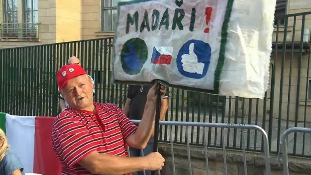 Pro-Orbán-Demonstration in Tschechien