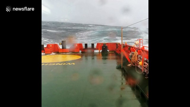 Storm Ali rages over North Sea, battering rescue boat
