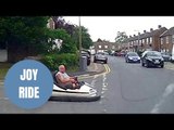 JOY RIDE - Dash cam captures fairground dodgem car driving on the ROAD
