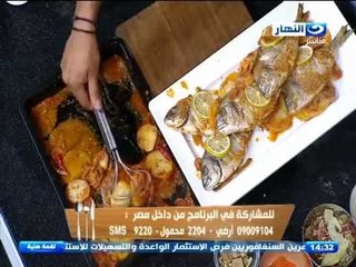 #لقمة_هنية : طريقة عمل صينية دينيس بالبطاطس - سمك موسى محشي بالجمبري - بربوني ومكرونة مقلي