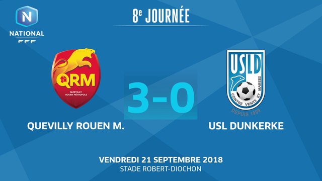 J8 : Quevilly Rouen M. - USL Dunkerque (3-0), le résumé