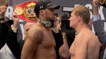 Boxe - La pesée du combat entre Alexander Povetkin et Anthony Joshua