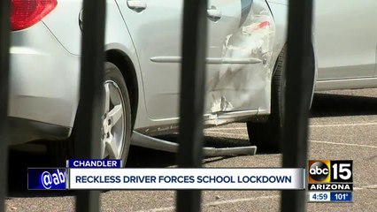 Police searching for woman who tried to ram cop at Chandler school