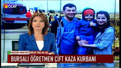 Bursalı öğretmen çift kaza kurbanı