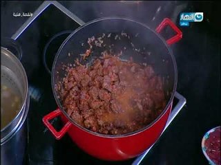 لقمة هنية - اكلة و طعم جديد لعشاق اللحمة الجملى " طاجن لحمة جملى بالمكرونة " 