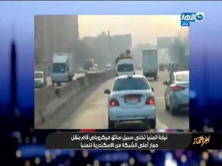 أخر النهار - نيابة المنيا تخلي سبيل سائق ميكروباص قام بنقل "حماراً" أعلى الشبكة من الاسكندرية للمنيا