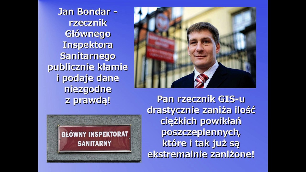 Rzecznik Głównego Inspektora Sanitarnego kłamie o ilości ciężkich powikłań poszczepiennych