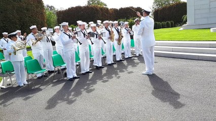 Cérémonies à Thiaucourt : l'hymne américain par l'US Navy