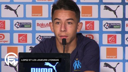Lopez et les joueurs lyonnais