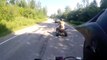 Russie : Un choc violent entre une voiture et un quad roulant au sens inverse !
