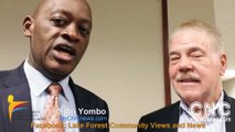 Yombo speaks to Mayor Dr. Gardner about the Veterans Park