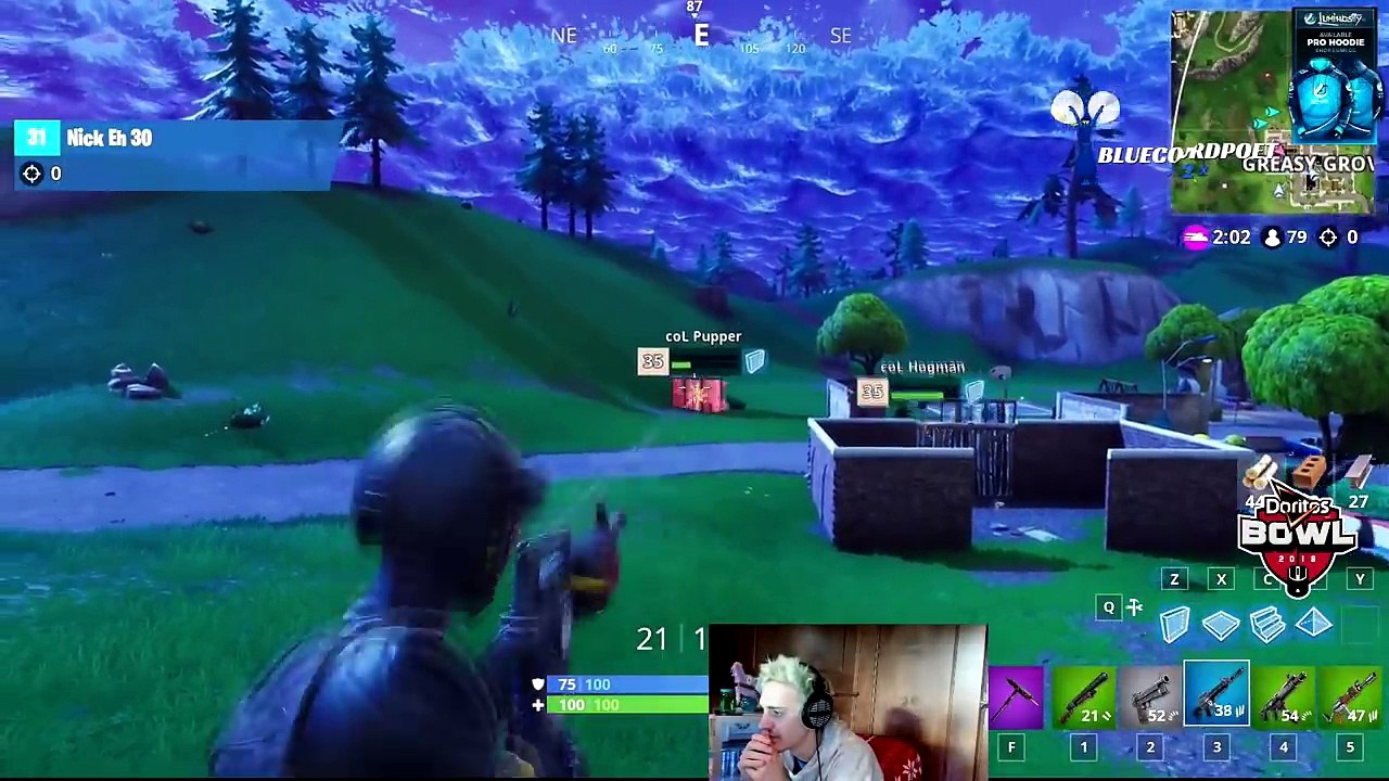 Ninja Reacts to Nick Eh 30 DESTROYING Myth with *INSANE* Edit Play (Fortnite Fall Skirmish)