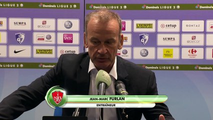 Réaction de Philippe Hinschberger et Jean-Marc Furlan après Grenoble Foot 38 - Stade Brestois 29