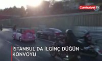 İstanbul'da ilginç düğün konvoyu