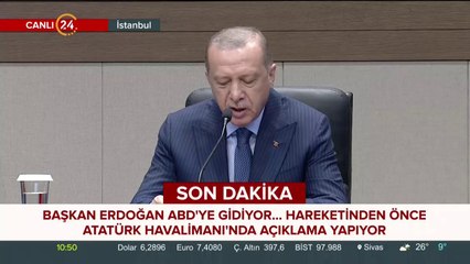 Cumhurbaşkanı Erdoğan ABD'ye gidiyor
