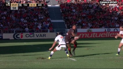 La superbe chistera de Malakai Fekitoa pour l'essai de Josua Tuisova