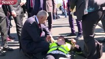 Meclis Başkanı Yıldırım, kaza yapan vatandaşlarla ilgilendi