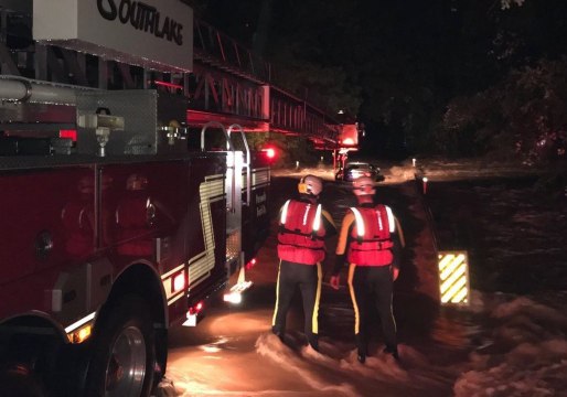 Firefighters Rescue Family Trapped in Car by Texas Floods