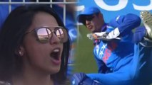 India VS Pakistan Asia Cup 2018:MS Dhoni female fan shocked as Dhoni falls on Bumrah's ball|वनइंडिया