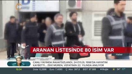 Aranan listesinde 80 isim var