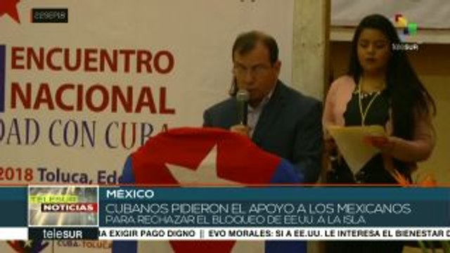 México: cubanos piden apoyo para rechazar bloqueo de EE.UU.