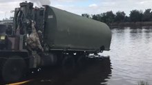 National Guard Sets Up Floating Bridge as Hurricane Florence Floods Move Downstream