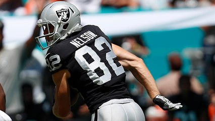 Nelson dashes for 61-yard gain on Carr's first completion of the day