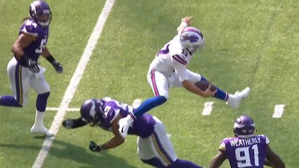 Josh Allen hurdles defender to complete first-down run