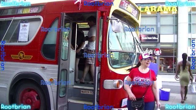 Vintage Ex-Calgary Transit Rapido Transit GM Fishbowl bus at Mel Lastman Square