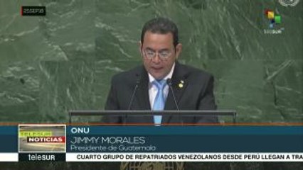 Jimmy Morales reitera llamado en la ONU para nombrar jefe de la Cicig