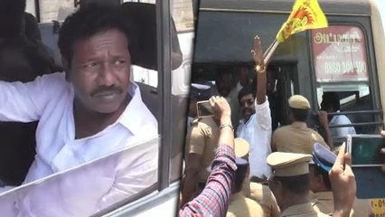 கருணாஸ் கைது- முக்குலத்தோர் புலிப்படையைச் சேர்ந்தவர்கள் ஆர்ப்பாட்டம்- வீடியோ