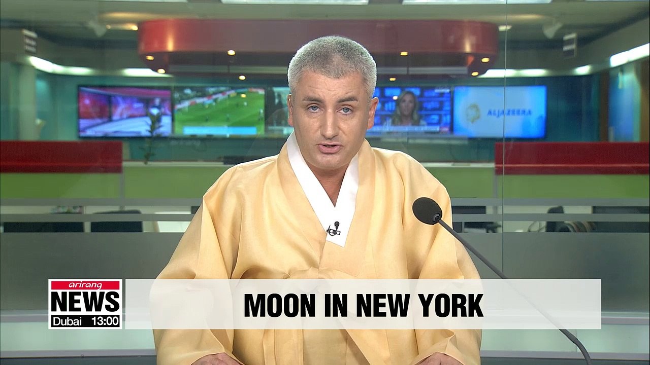 President Moon arrives in New York for talks with Trump, UN General Assembly