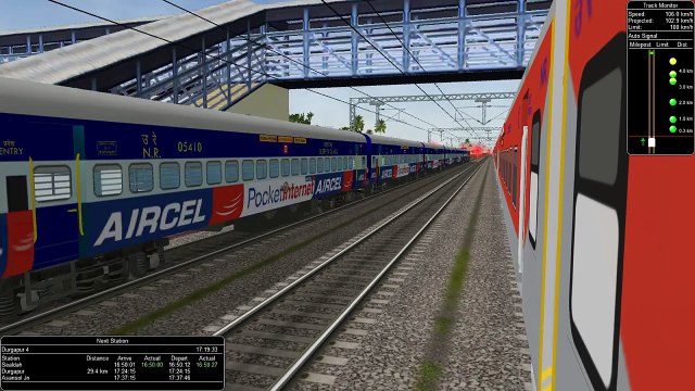 Sealdah - New Delhi Rajdhani Express GZB WAP7 MSTS Open Rails Journey Part 2