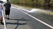 North Carolina Firefighters Turn Hoses on Fish Left High and Dry by Receding Floodwaters