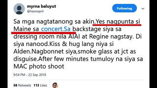 Ms. Myrna Baluyot, PINASABOG na ang pagpunta ni Maine Mendoza sa concert ni Alden Richards