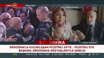 Başkan Erdoğan'a sarılan Filistinli 24 TV'de