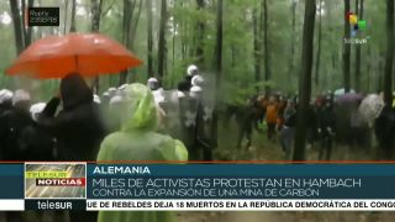 Activistas alemanes rechazan con protesta expansión de mina de carbón