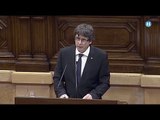 Puigdemont suspende declaración de independencia, busca diálogo