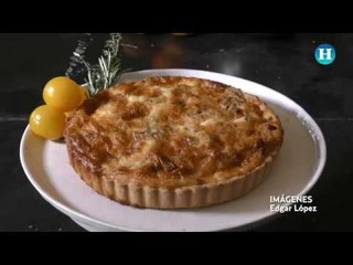 Receta de tarta de cebolla y brie con tomillo