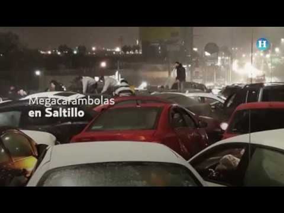 Megacarambolas en Saltillo por congelamiento de caminos