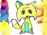 Glitter Fox coloring and drawing for Kids, Toddlers Toy Art