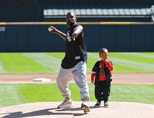 Kanye West Throws First Pitch at Baseball Game in Chicago