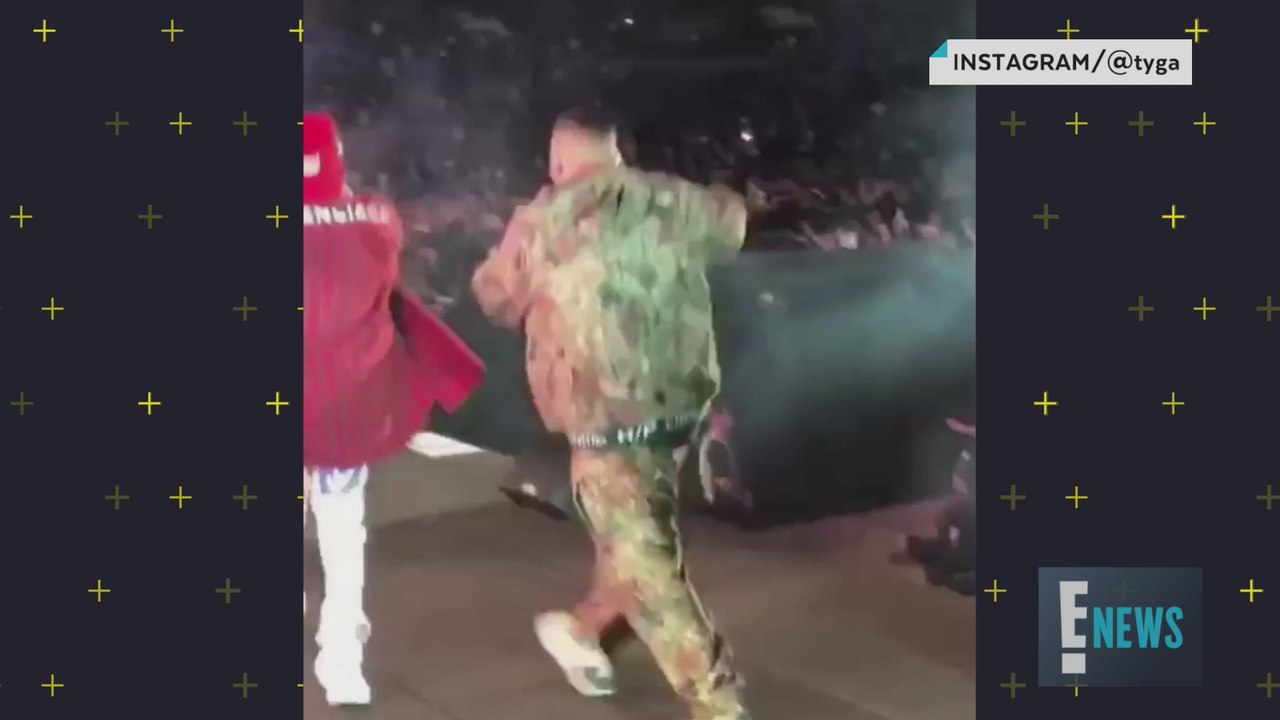 Kim Kardashian & Kris Jenner Run Into Tyga at a Beyonce Concert