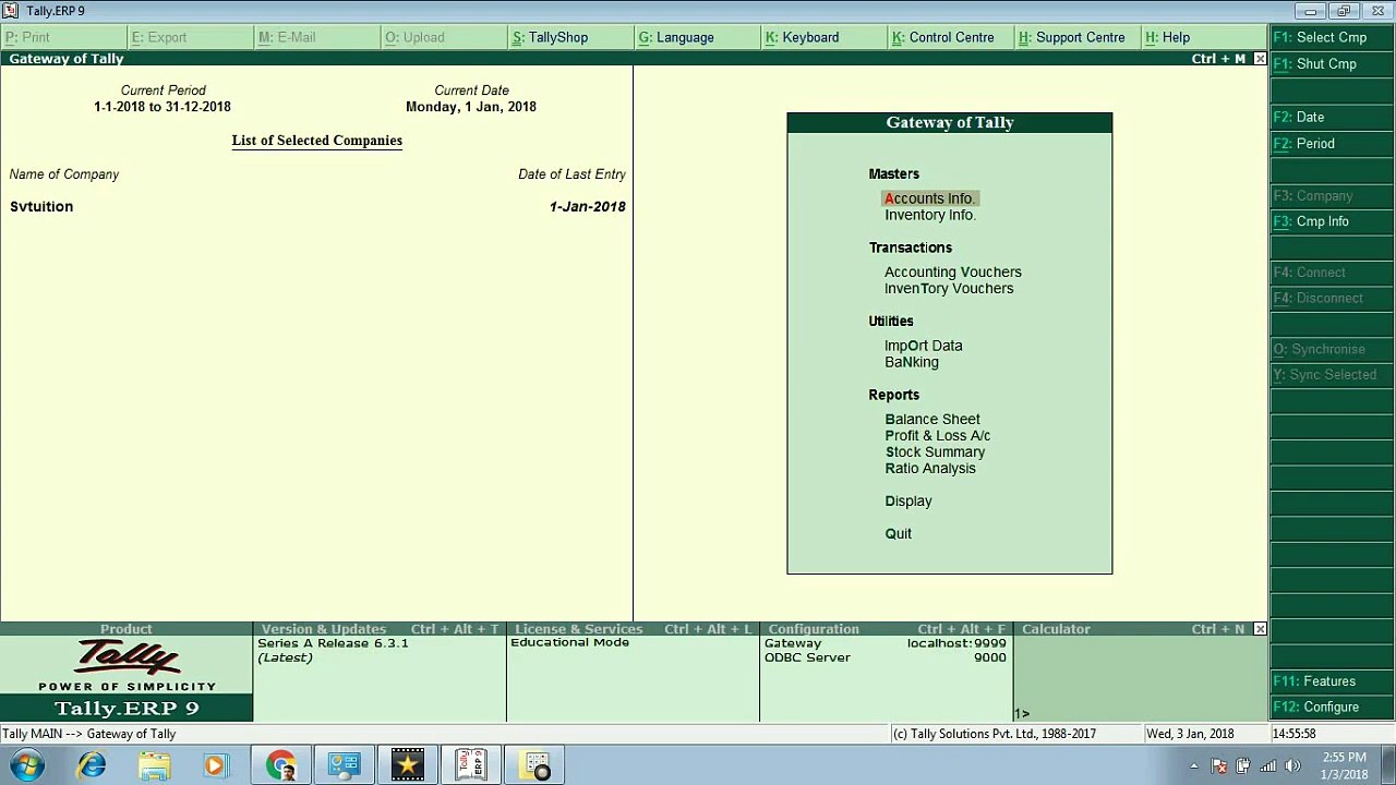 How to GST on Advance Receipt in Tally.ERP 9 - Hindi