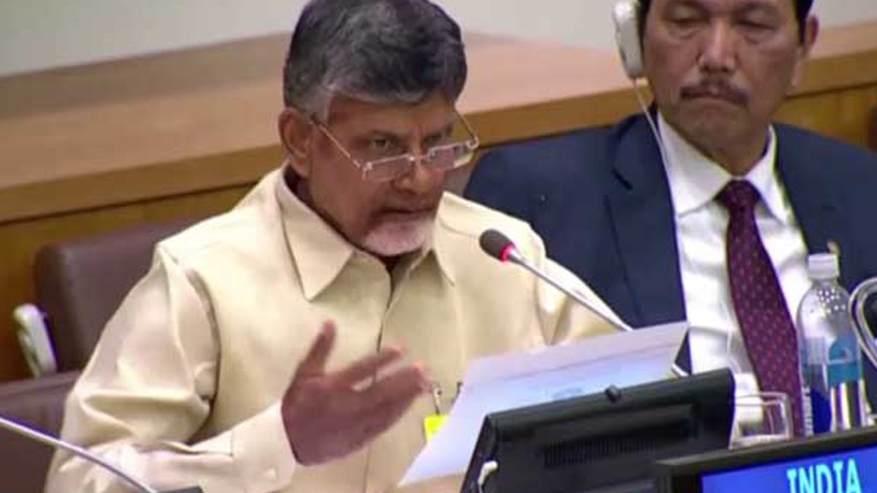 ఐక్యరాజ్యసమితి సదస్సులో...తెలుగులో చంద్రబాబు తొలిపలుకులు