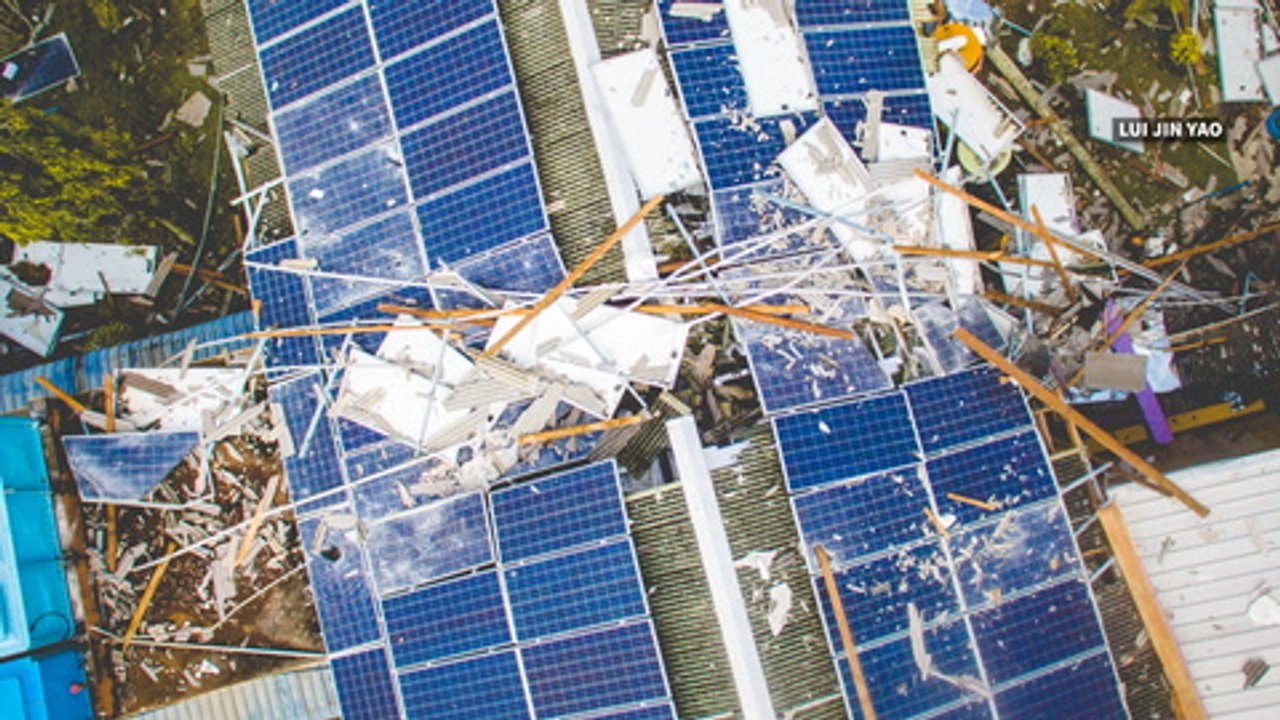 Leaving a gap between solar panels and roof spells disaster at Kedah school